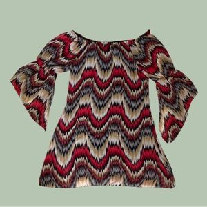 Yahada Chevron Bell Sleeve Mini Dress S

The Yahada Chevron Bell Sleeve